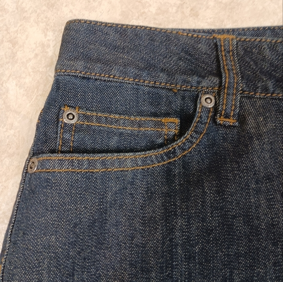 ANN TAYLOR Jean Skirt Size 10 Dark Wash - Picture 3 of 9